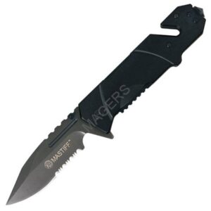 Mastiff Assisted, Black Aluminum Handle, ComboEdge -0