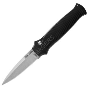 Piranha Bodyguard Automatic Knife Black (3.3" Stonewash)-0